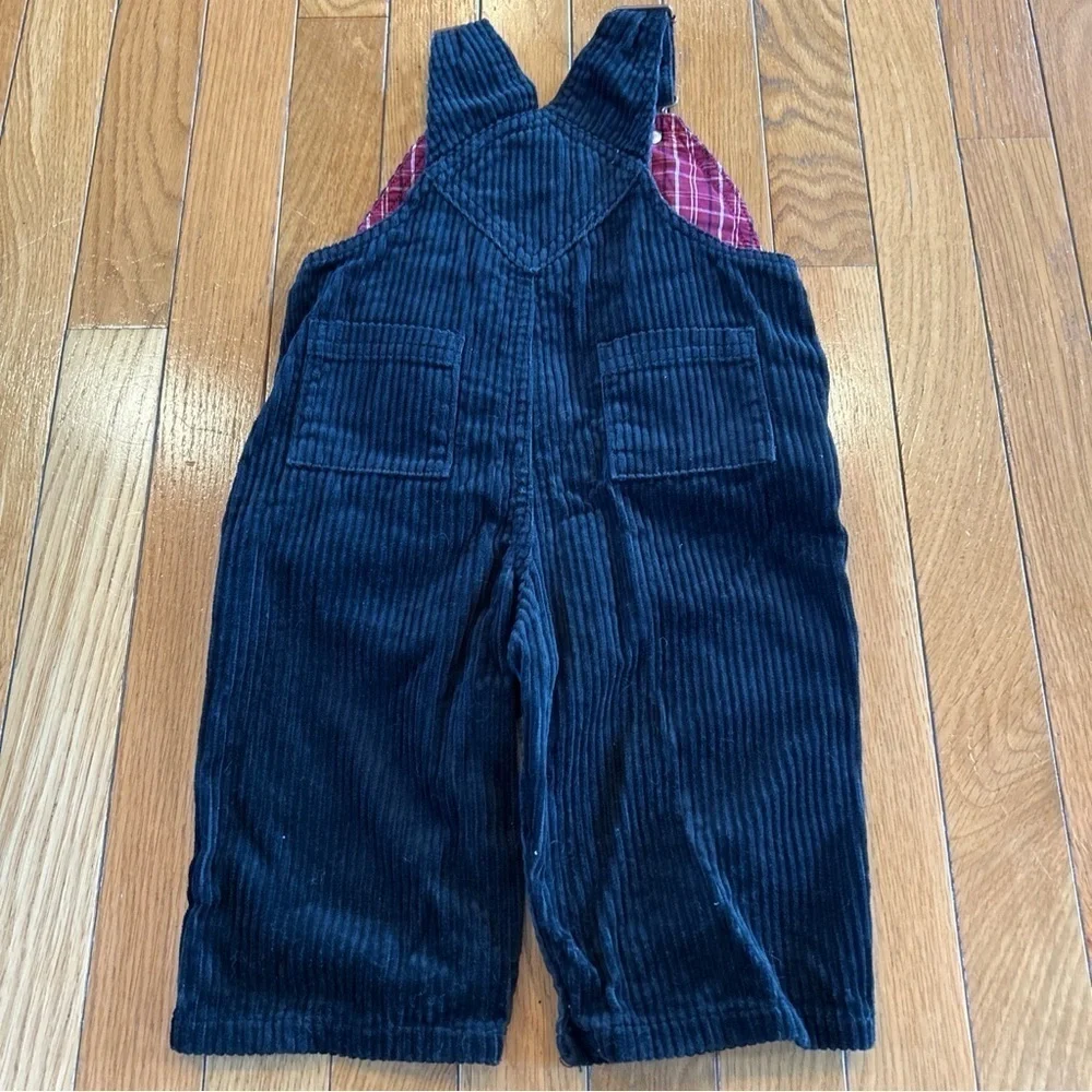 Vintage 2004 Gymboree Infant Boys 6-12 Months Black Corduroy Overalls